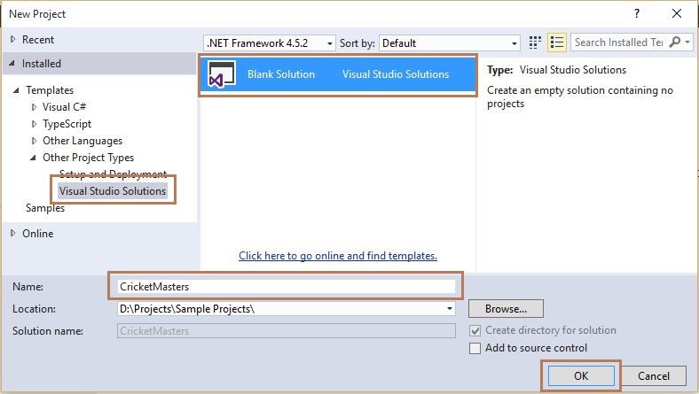 Creating Blank Solution